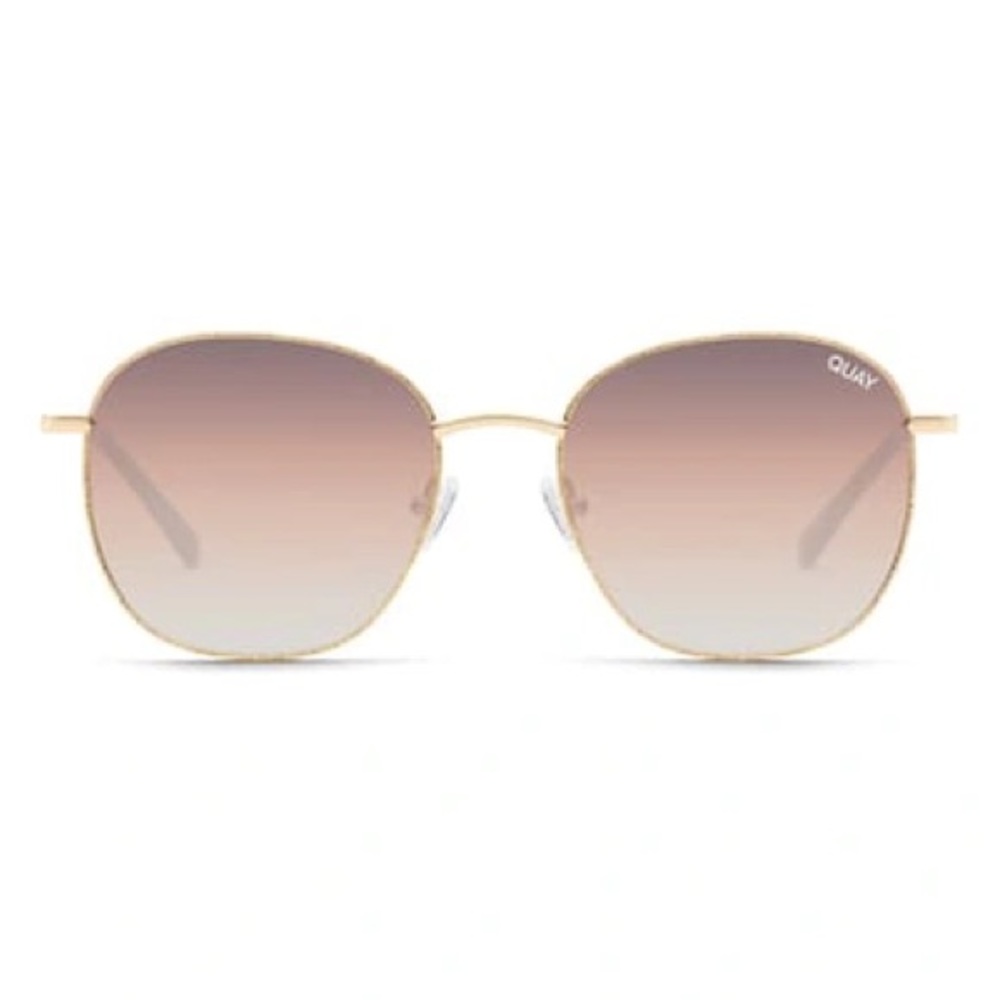 NWT Quay Jezabell 53mm Glitter Aviator Sunglasses - Gold/Brown Flash